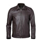 Café Racer Brown Slim fit Motorcycle Premium Lambskin Leather Jacket For Men