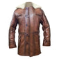 Aviator B3 Brown Faux Shearling Bomber Genuine Sheepskin Leather Coat For Men