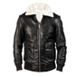 A2 Aviator White Faux Fur Shearling Genuine Sheepskin Leather Jacket For Men