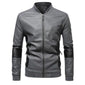 Biker Charcoal-Black Slim-fit Pure Sheepskin Leather Jacket for Men