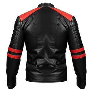 Classic Black Rider Quilted Brando Genuine Leather Jacket  for Men