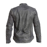 Grey Moto-Racer Vintage Genuine Cowhide Leather Jacket for Men