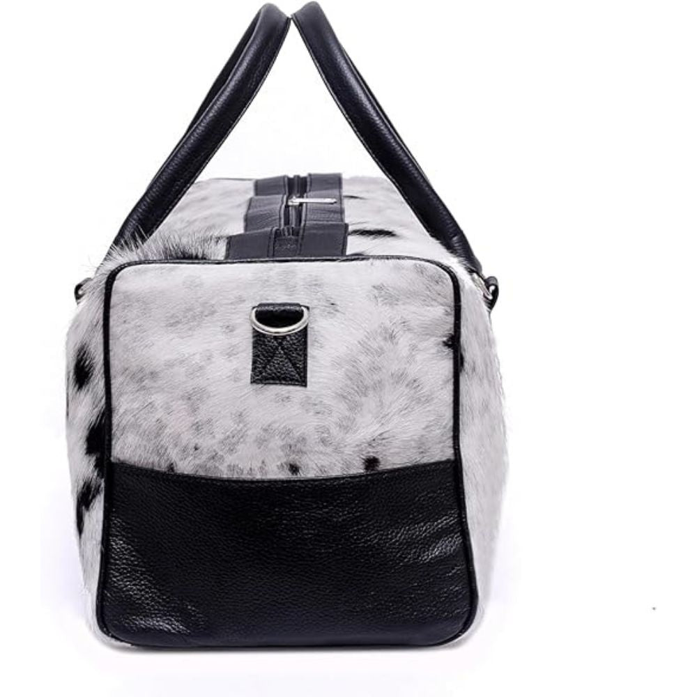 Hair On Cowhide Genuine Leather Duffel Bag For Men And Women