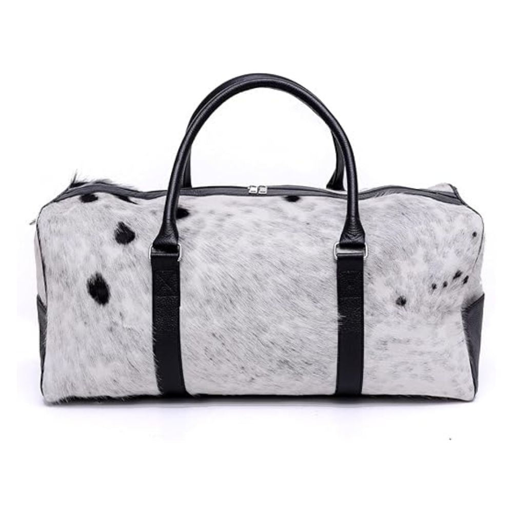 Hair On Cowhide Genuine Leather Duffel Bag For Men And Women