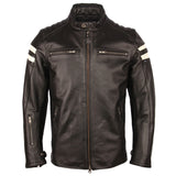 Black Vintage Motorcycle Biker Genuine Sheepskin Leather Jacket For Men