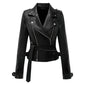 Premium Asymmetrical Brando Black Sheepskin Biker Leather Jacket for Women