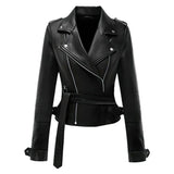 Premium Asymmetrical Brando Black Sheepskin Biker Leather Jacket for Women
