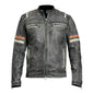 Vintage Black Café Racer Lambskin Leather Jacket For Men