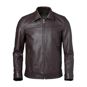 Café Racer Brown Slim fit Motorcycle Premium Lambskin Leather Jacket For Men