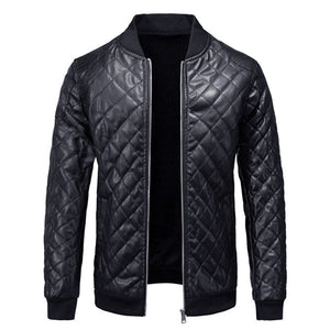 Trendy Black Bomber Genuine Sheepskin Biker Style Leather Jacket for Men