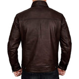 Trucker Vintage Style Real Lambskin Leather Jacket for Men