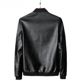 Classic Black Premium Sheepskin Leather Bomber Jacket for Men