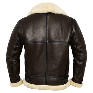 Vintage Faux Fur Genuine Sheepskin Leather Jacket for Men