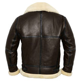 Vintage Faux Fur Genuine Sheepskin Leather Jacket for Men