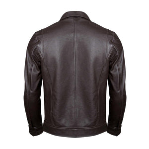 Café Racer Brown Slim fit Motorcycle Premium Lambskin Leather Jacket For Men