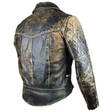 Distressed Brown Vintage Style Cafe Racer Genuine Leather Jacket for Men