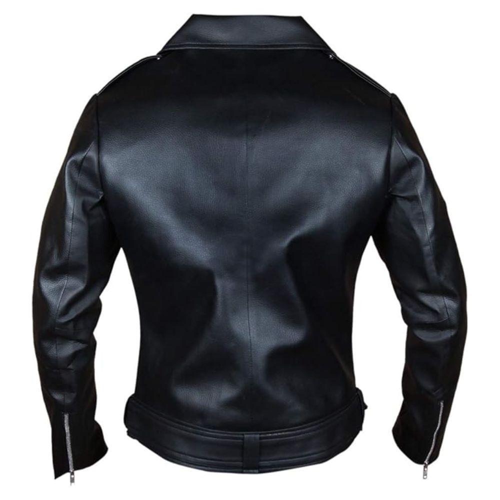 Brando Motorcycle Premium Sheepskin Black Leather Jacket For Men