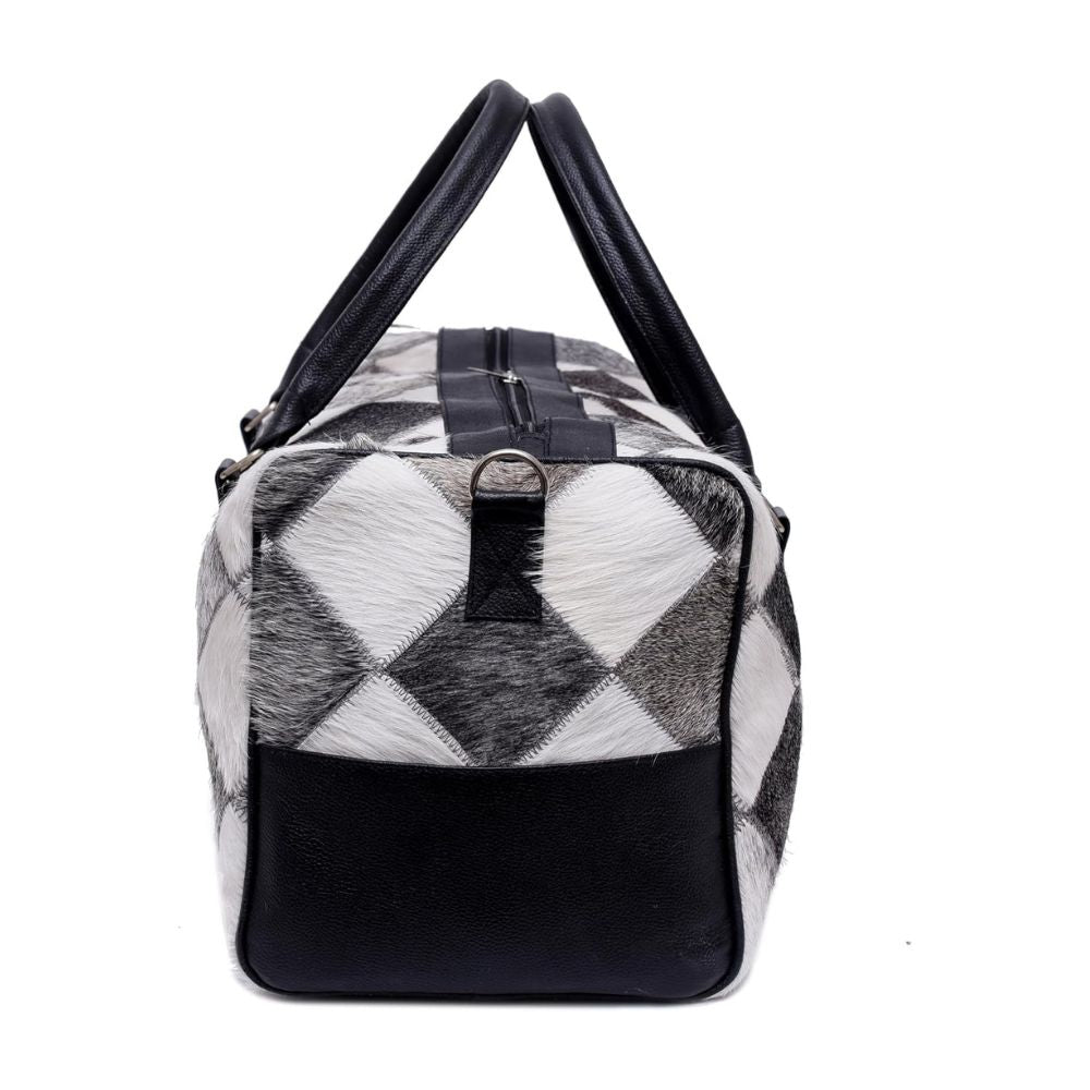 Hair On Cowhide Genuine Leather Duffel Bag For Men And Women