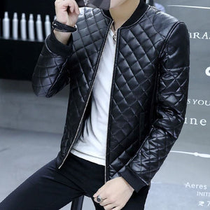 Trendy Black Bomber Genuine Sheepskin Biker Style Leather Jacket for Men