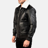 A2 Aviator White Faux Fur Shearling Genuine Sheepskin Leather Jacket For Men