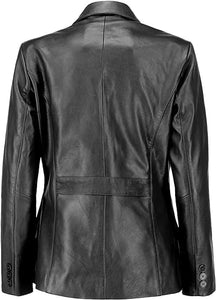 Vintage Black German Classic WW2 Officer Lambskin Leather Coat For Men