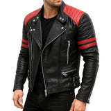 Classic Black Rider Quilted Brando Genuine Leather Jacket  for Men