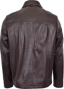 Café Racer Brown Slim fit Motorcycle Premium Lambskin Leather For Men