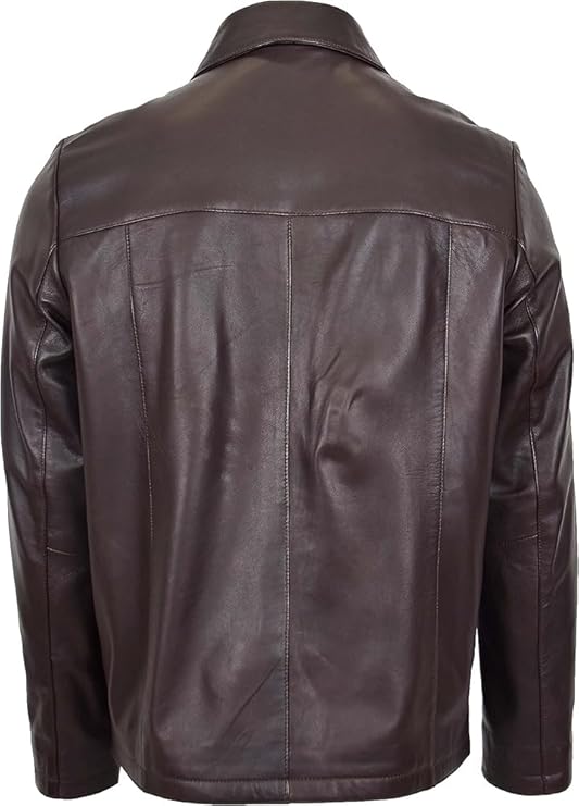 Café Racer Brown Slim fit Motorcycle Premium Lambskin Leather For Men