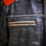 Vintage Distressed Black Café Racer Lambskin Leather Jacket For Men