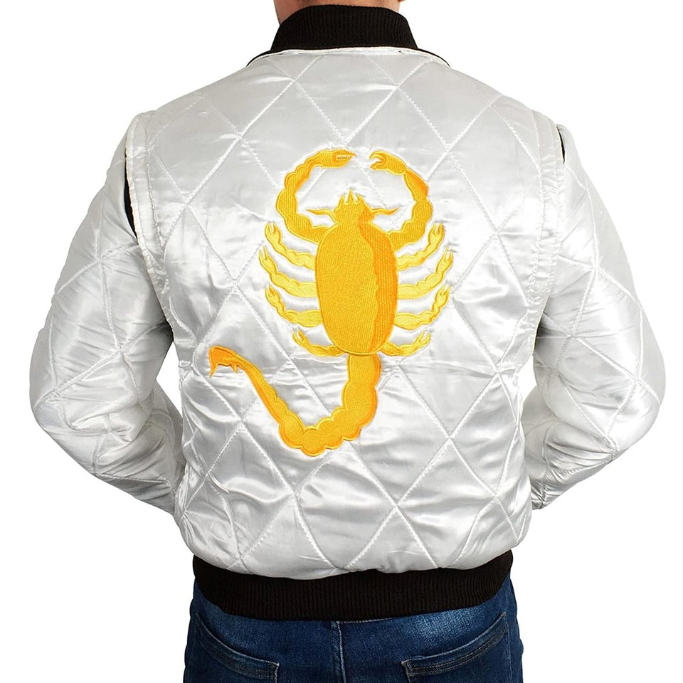 Scorpion Bomber Satin Quilted Costume For Men