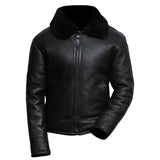 B3 Bomber Brown Faux Fur Shearling Sheepskin Leather Jackets for Men