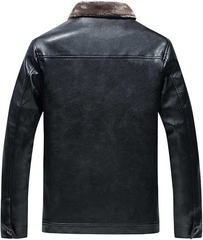 Classic Black Biker Quilted Genuine Sheepskin Leather Jacket for Men