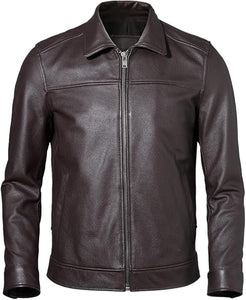 Café Racer Brown Slim fit Motorcycle Premium Lambskin Leather For Men