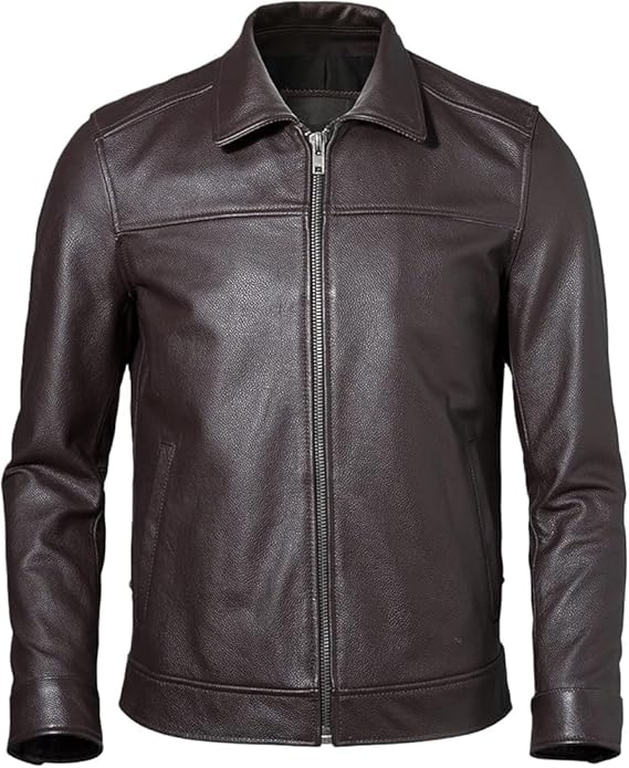 Café Racer Brown Slim fit Motorcycle Premium Lambskin Leather For Men