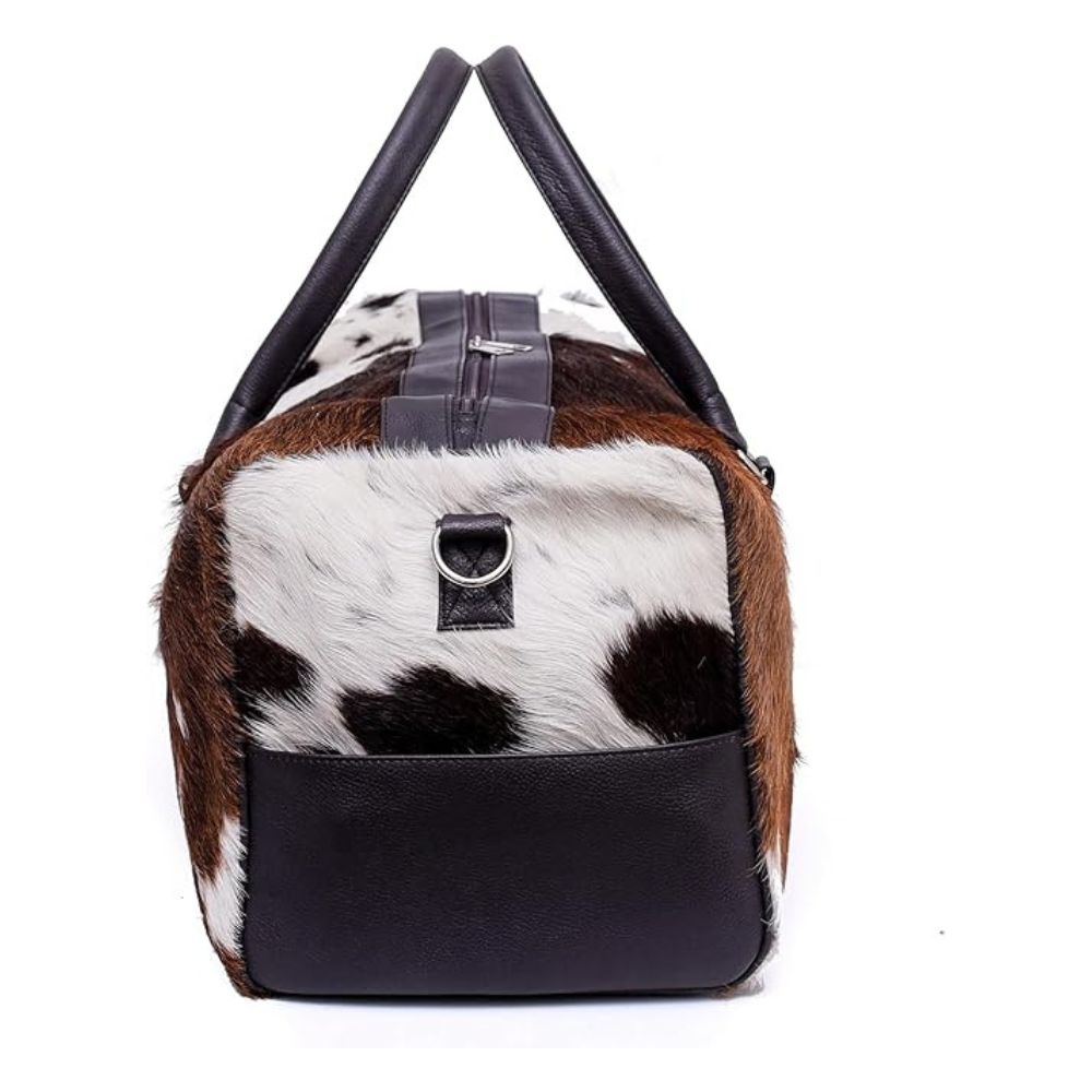Hair On Cowhide Genuine Leather Duffel Bag For Men And Women