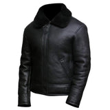 B3 Bomber Brown Faux Fur Shearling Sheepskin Leather Jackets for Men