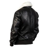 A2 Aviator White Faux Fur Shearling Genuine Sheepskin Leather Jacket For Men