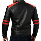 Classic Black Rider Quilted Brando Genuine Leather Jacket  for Men