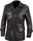 Vintage Black German Classic WW2 Officer Lambskin Leather Coat For Men