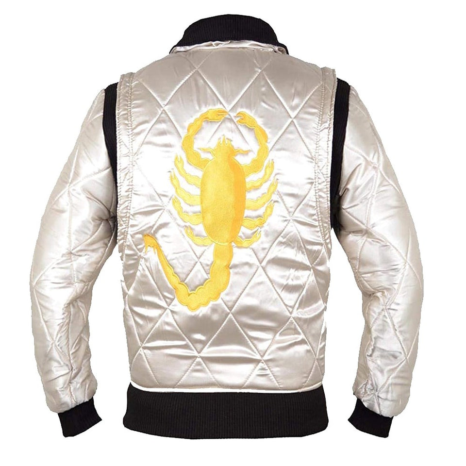 Scorpion Bomber Satin Quilted Costume For Men
