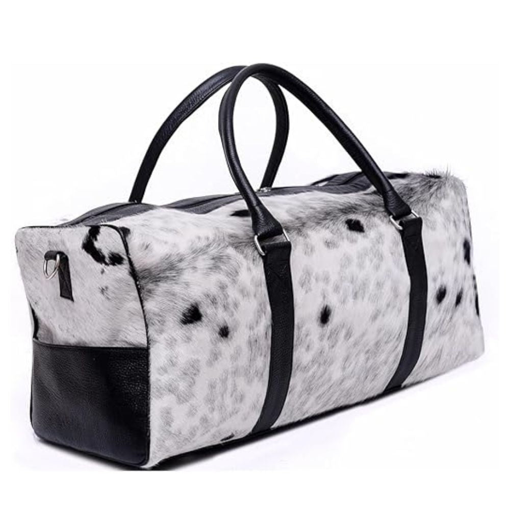 Hair On Cowhide Genuine Leather Duffel Bag For Men And Women