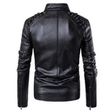 Black Cafe Racer Asymmetric Real Sheepskin Leather Jacket for Men