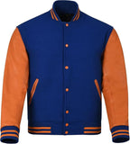 Pink Genuine Lambskin Varsity Rib-Knitted Leather Jacket for Men