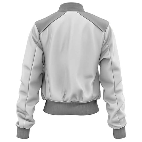Ash Grey Genuine Sheepskin Bomber Leather Jacket for Men