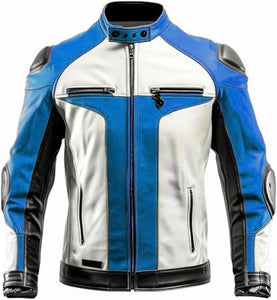Trendy Color Genuine Leather Motorcycle Vintage Cafe Racer Jacket for Men
