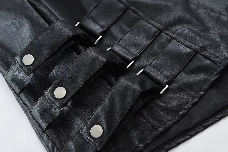 Black Sleeveless Genuine Lambskin Leather Moto Biker Waistcoat for Men