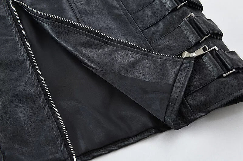 Black Sleeveless Genuine Lambskin Leather Moto Biker Waistcoat for Men