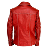 Fight Club Red Real Sheepskin Leather Jacket For Men