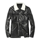 Jet Black A2 Aviator Genuine Sheepskin Leather Jacket for Men