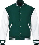 Pink Genuine Lambskin Varsity Rib-Knitted Leather Jacket for Men